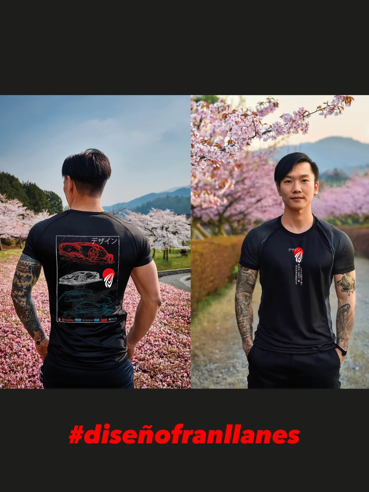 Camiseta negra con diseño de Fran Llanes